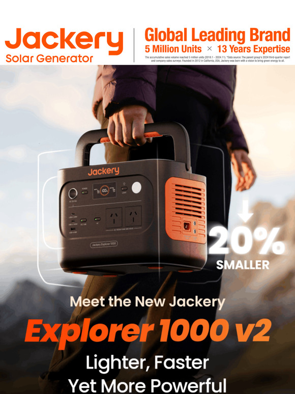 🎉 Jackery 1000 v2 Launched! Use code EMAIL30 to save extra $30
