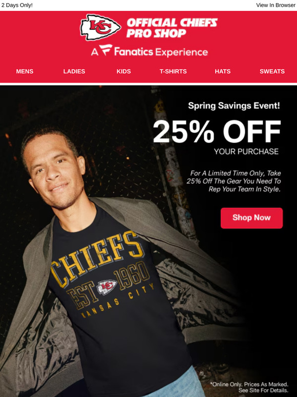 25% Off To Freshen Your Fan Gear