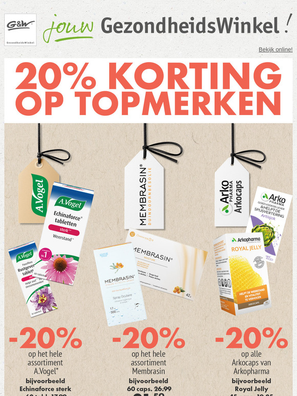 🏷️20% korting op alles van Vogel, Bach Bloesem, Arkocaps én Membrasin!
