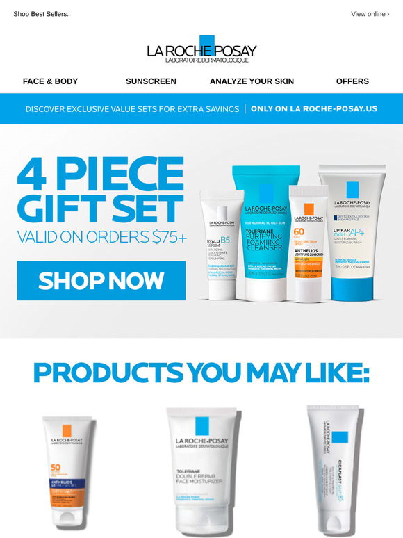 Complimentary 4-piece gift when you spend $75+ before 4/14.