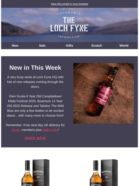 New in at Loch Fyne Whiskies