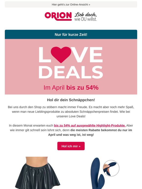 Unsere Love Deals: Bis zu 54%!