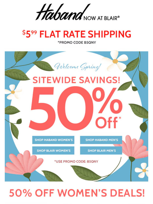 Mega Savings = 50% Off Everything On Site!