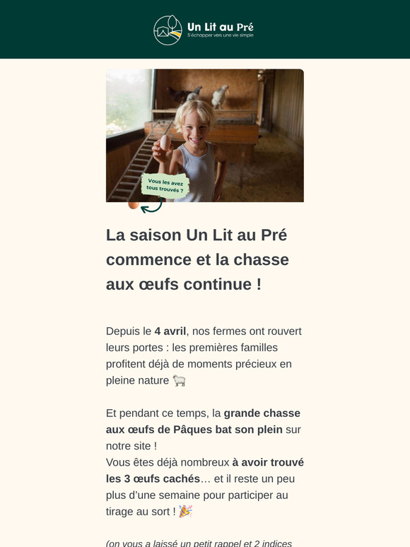 Encore quelques jours pour trouver tous les œufs… et gagner un séjour à la ferme !