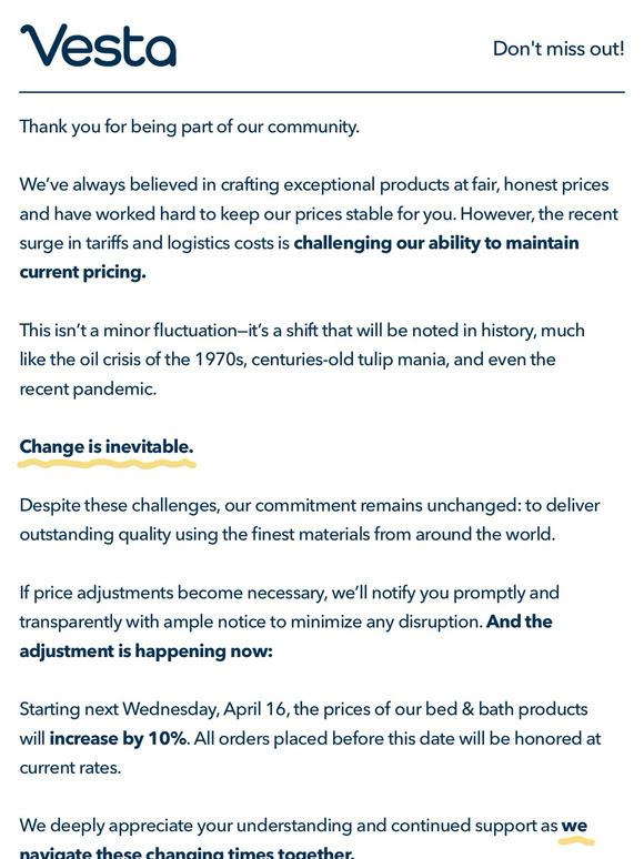 An Important Letter from Our CEO: Price Update