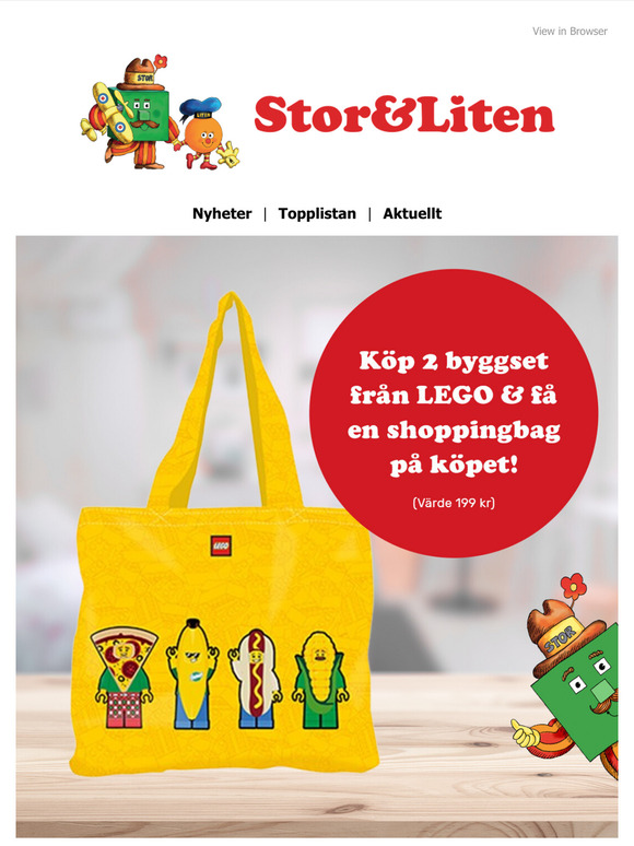 Shoppingbag på köpet vi köp av två valfria byggset från LEGO! 😍