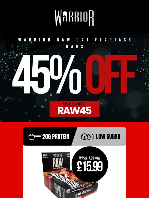 Protein Packed! 45% Off Warrior RAW