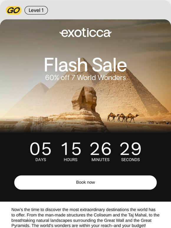 Flash Sale | 60% off 7 Wonders of the World 🌍