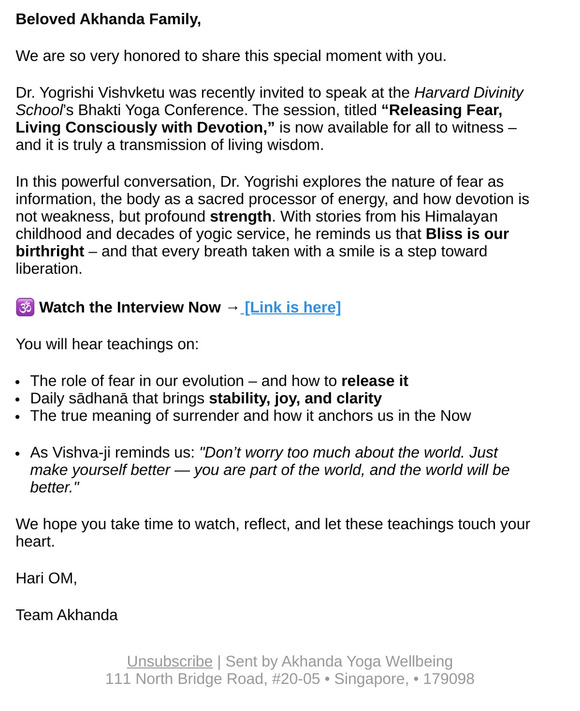 Harvard featured our Dr. Yogrishi!
