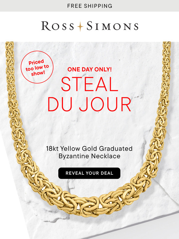 Priced too low to show: Our 18kt gold graduated byzantine necklace