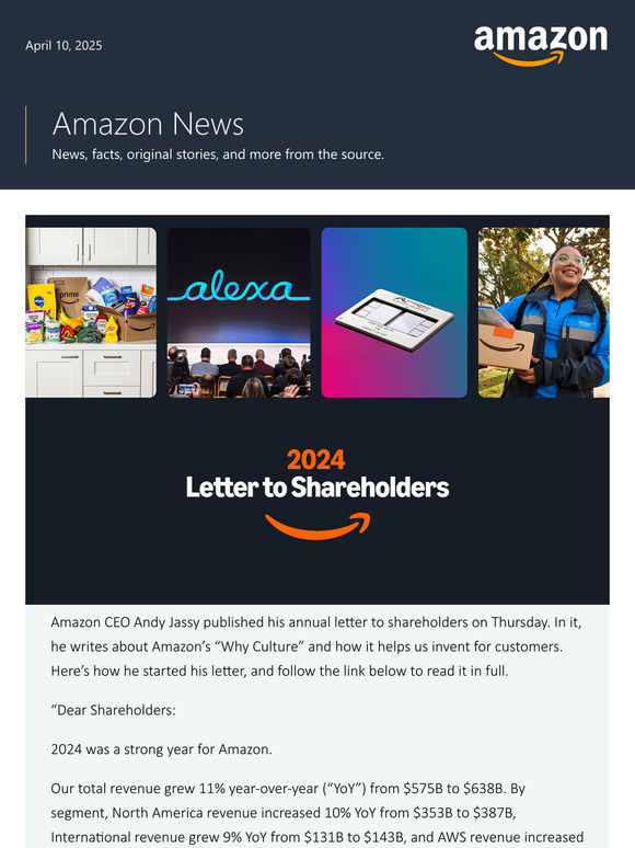 Just released: Amazon CEO Andy Jassy’s annual letter to shareholders