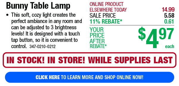 Bunny Table Lamp - Click Here