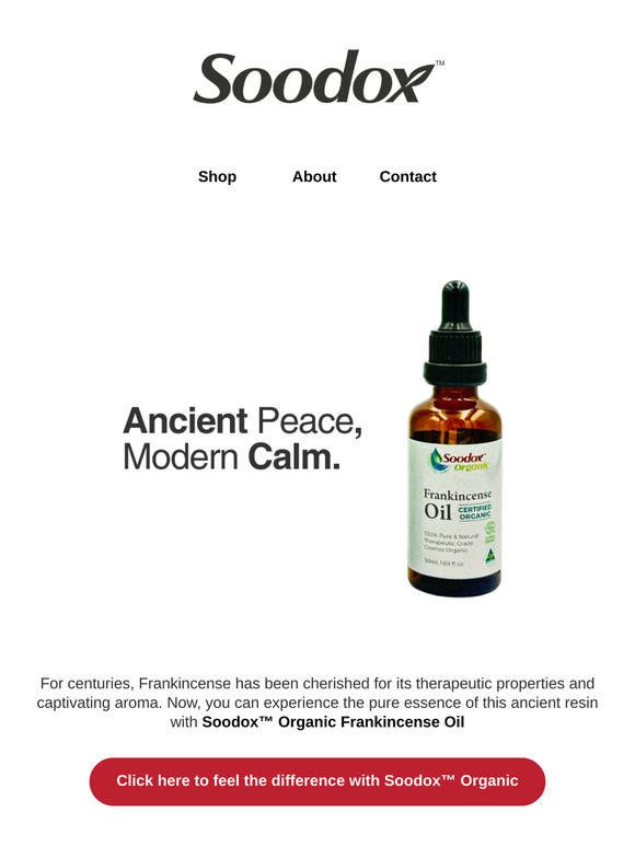 Ancient Peace, Modern Calm - Soodox Organic Frankincense Oil