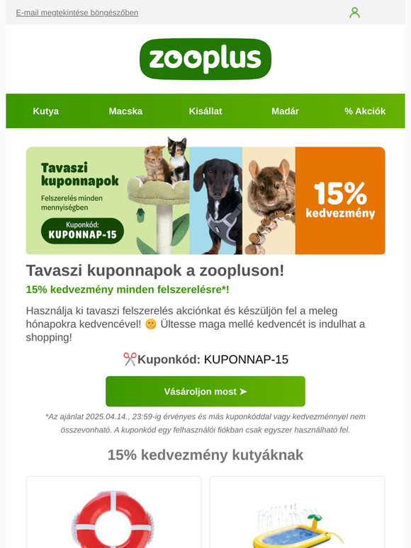 15% kedvezmény minden felszerelésre 🐕‍🦺