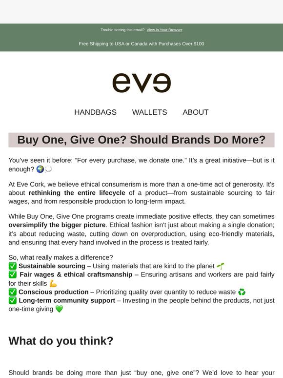 Buy One, Give One? Is It Enough? Let’s Talk.