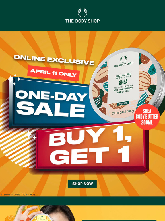 🚨ONE-DAY SALE ALERT! BUY 1, GET 1 SHEA BODY BUTTER 200ML ✨