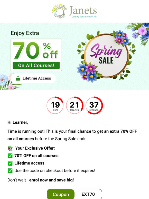 ⏳ Final Hours! Your Discount is About to Expire!