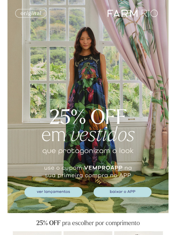 25% OFF nos vestidos do lançamento 👗