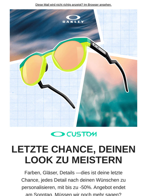 Letzte Chance auf bis zu -50% auf Custom- Sonnenbrillen