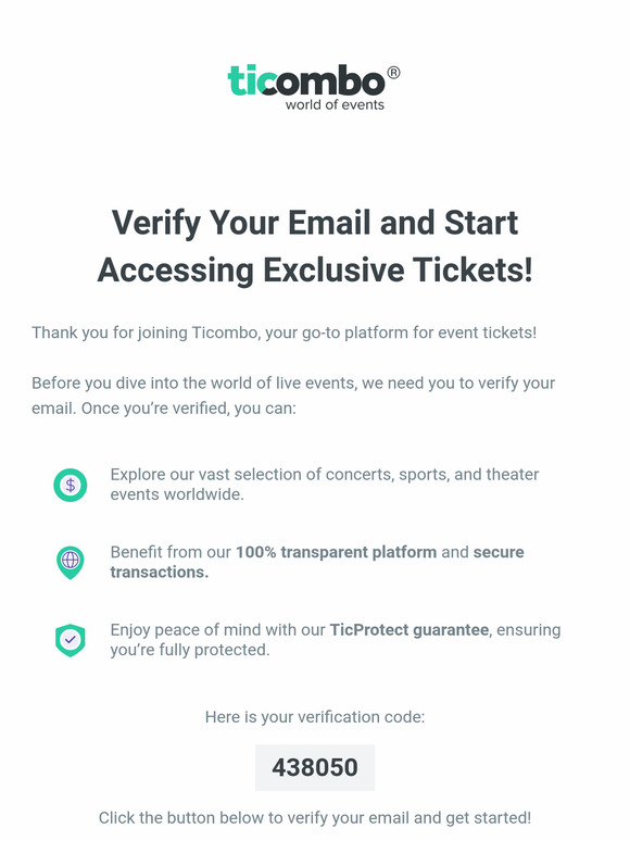 Ticombo - Account Verification Code