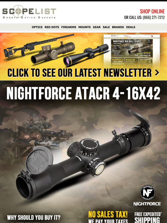 Shop Nightforce TAX FREE + Top Precision Optics from Kahles, Leupold and More