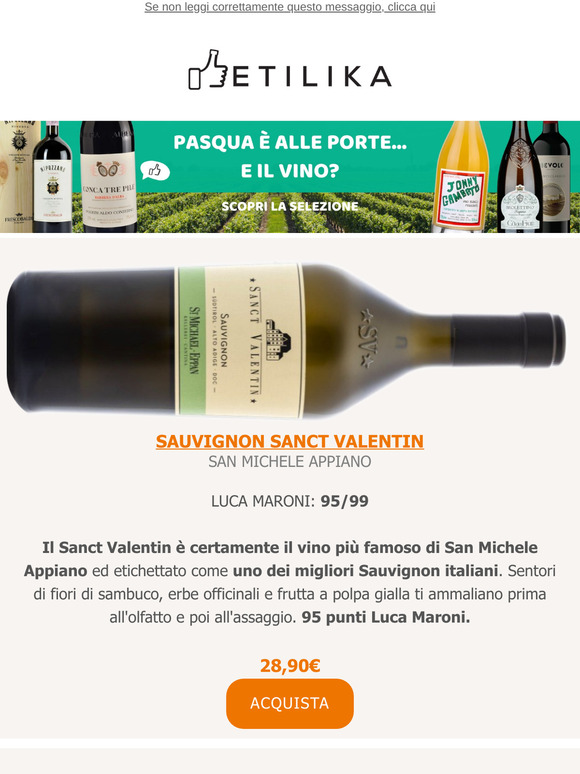 Sauvignon Sanct Valentin, Prosecco Rosé V8+ Vineyards, Vermentino Cucaione Piero Mancini