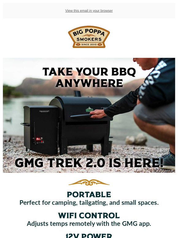 Take It Anywhere: GMG Trek 2.0 Portable Grill Now at Big Poppa's!