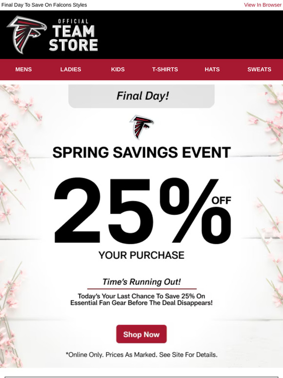 Countdown's On >> 25% Off Spring Savings Ends Tonight