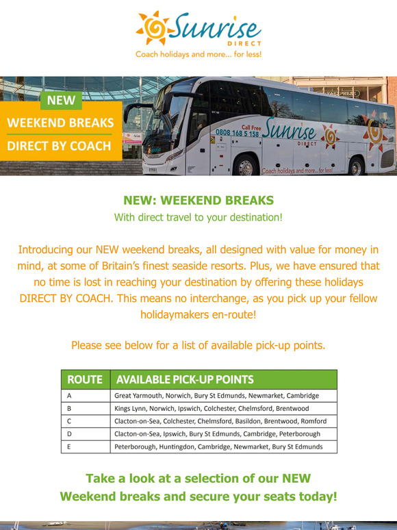 NEW: Weekend Breaks!