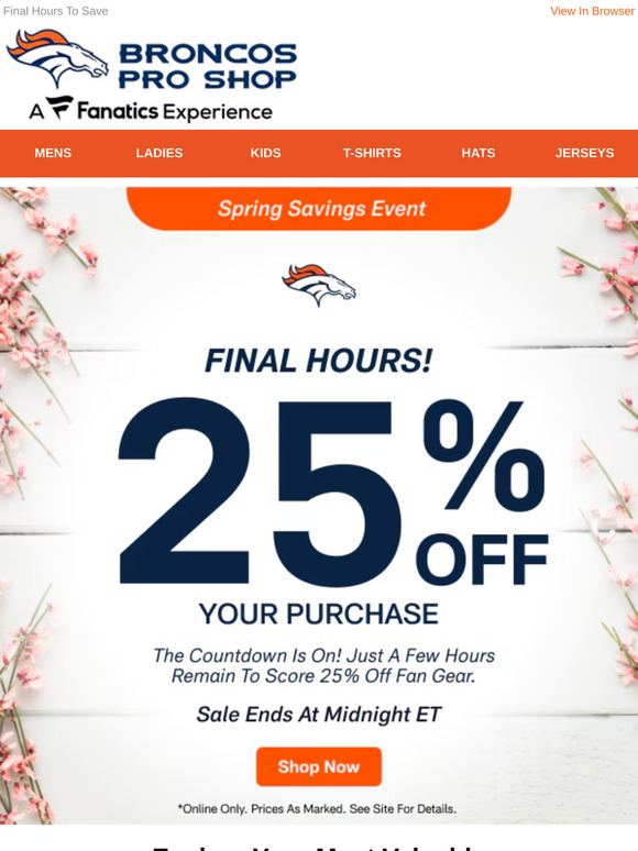 Last Shot For 25% Off Spring Savings