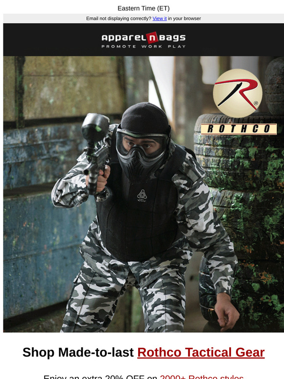 Enjoy an extra 20% OFF on Rothco Apparel: Expires on April 13th