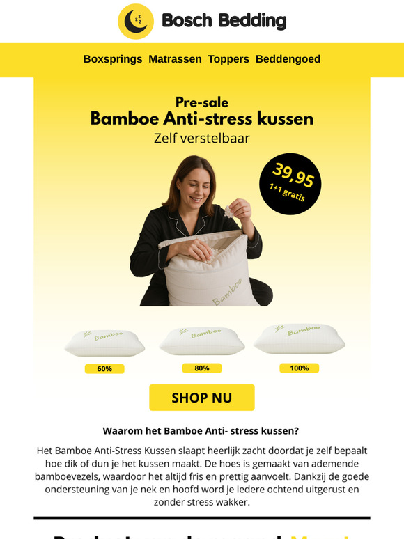 Bamboe Anti Stress kussen! 1+1 gratis!