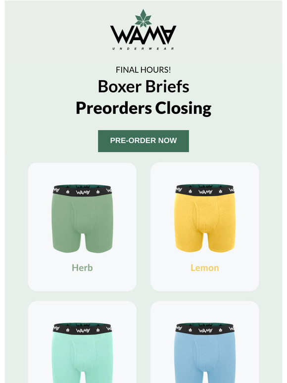Boxer Briefs: Preorders End Tonight! ⌛
