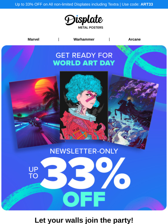 🎨  33% OFF: get ready for World Art Day!