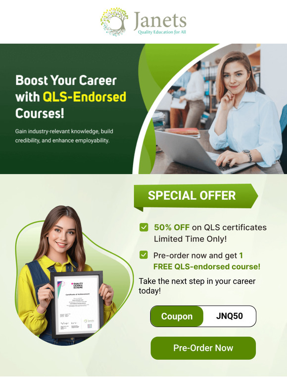 Hurry Up Learner, Order Your QLS Certificates at 50% OFF and Boost Your CV!