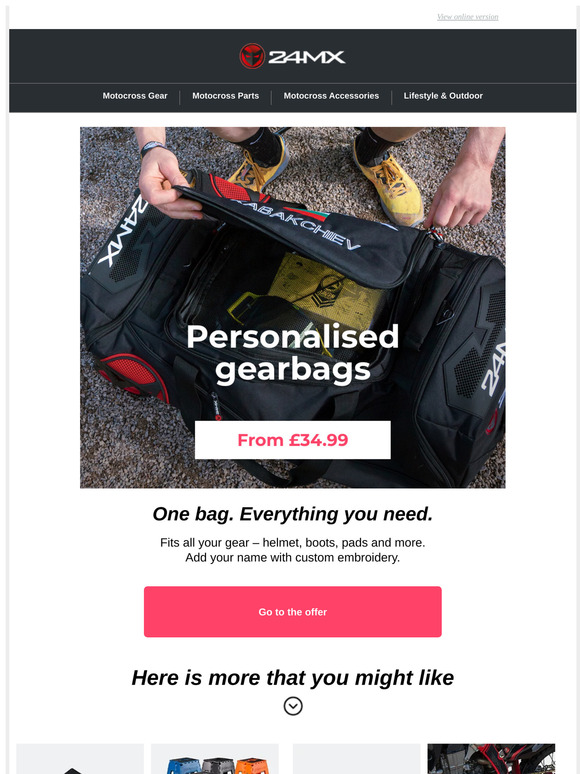Your Name. Your Gear. Your 24MX Bag.