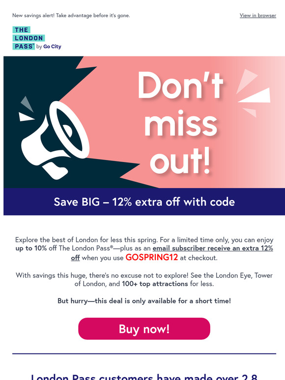 Big Savings – Don't miss your extra 12% off!