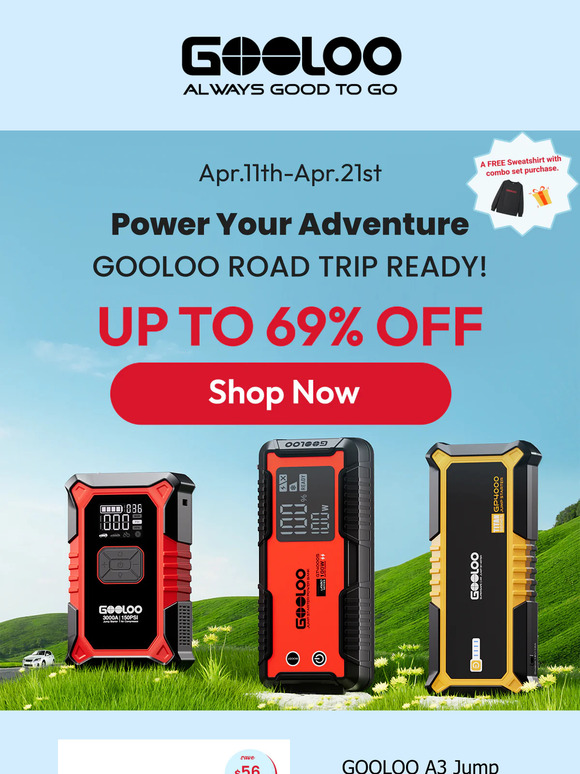 🚗 GOOLOO Auto Travel Day Sale
