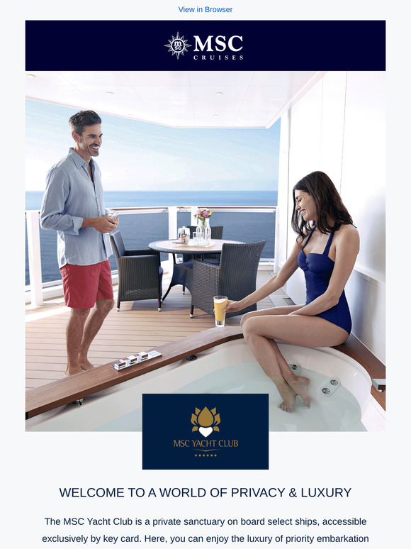 Your Private Sanctuary Awaits With MSC Yacht Club
