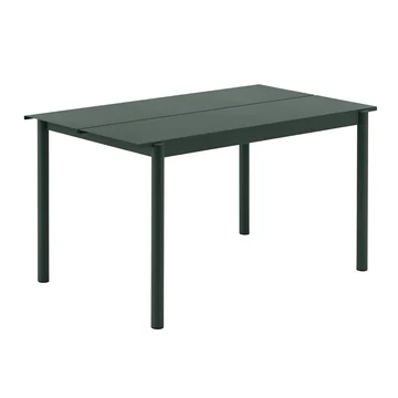 Linear steel table bord 140x75 cm Dark green