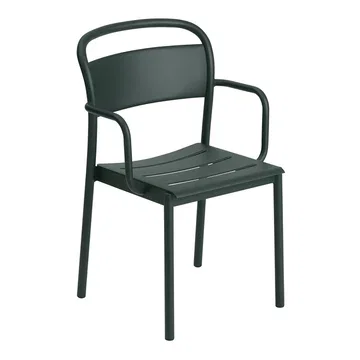 Linear steel armchair armstol Dark green
