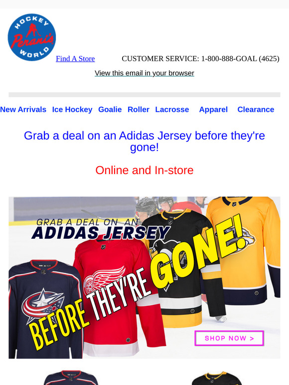 Grab a deal on an Adidas Jersey before they're gone!
