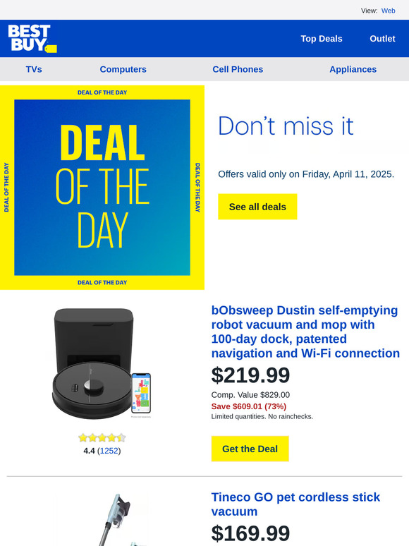 Today only: Score a bObsweep robot vacuum and mop for $219.99, plus more