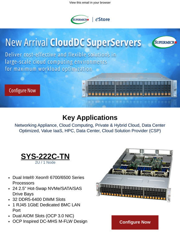 ☁️Two X14 CloudDC SuperServers Have Arrived on the eStore!