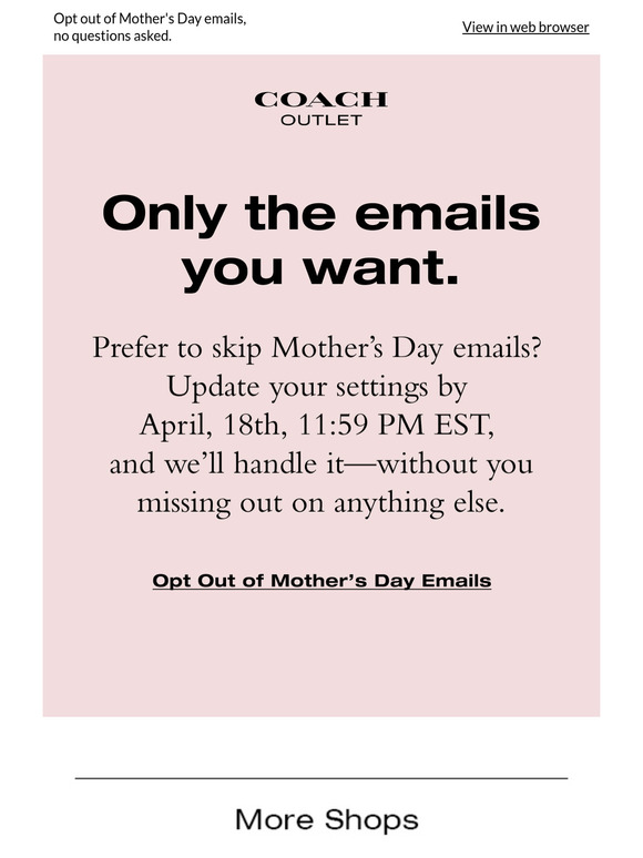 Your inbox, your preference.