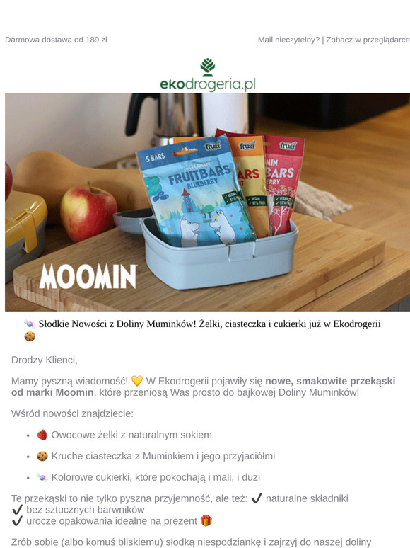 🍬 Słodkie Nowości z Doliny Muminków! Żelki, ciasteczka i cukierki już w Ekodrogerii 🍪
