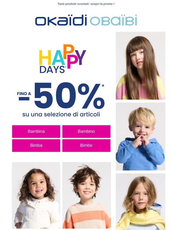 HAPPY DAYS : fino a -50% di sconto su una selezione di prodotti!
