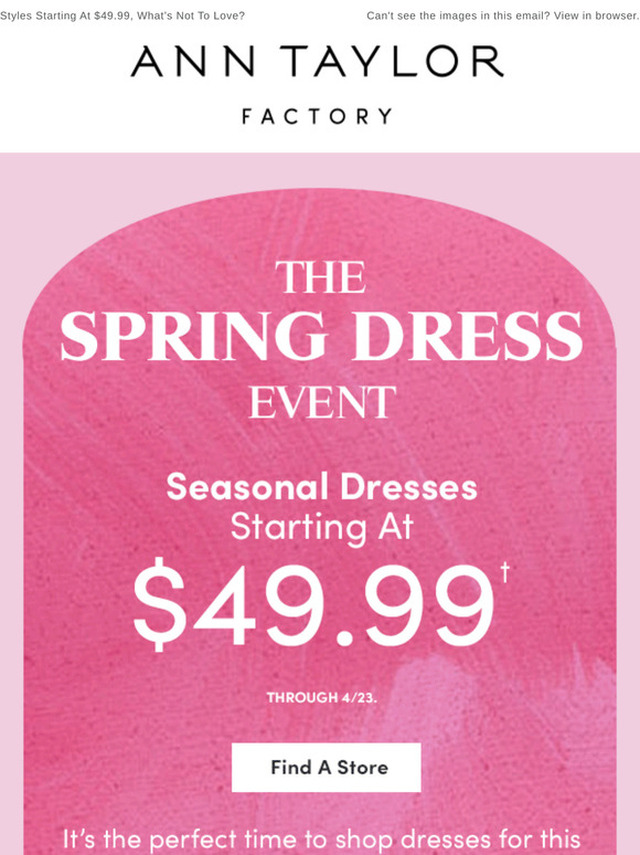 Hurry! The Spring Dress Event Is On, In Stores Now