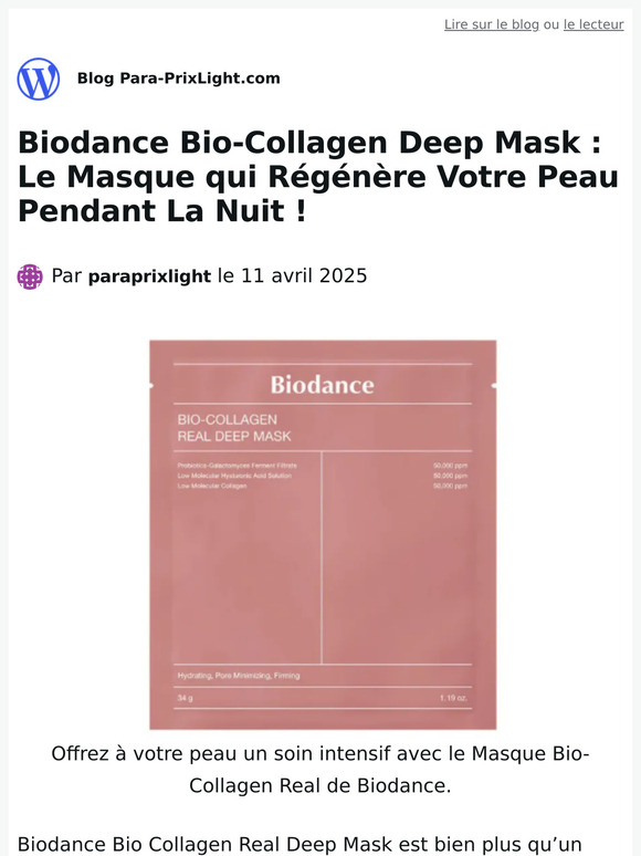 Biodance Bio-Collagen Deep Mask : Le Masque qui Régénère Votre Peau Pendant La Nuit !