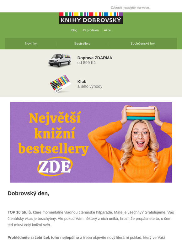 10 největších knižních hitů tohoto měsíce